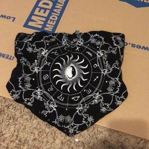 Black and white zodiac handkerchief top with built in bra forever 21 size medium